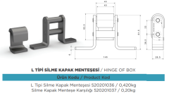 DORSE L TİPİ SİLME KAPAK MENTEŞESİ