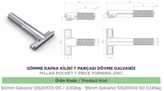 YAN KİLİT T PARÇASI 90 MM