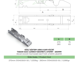 DORSE ARKA KAPAK GİZLİ KİLİT SİSTEMİ KİLİT YATAĞI