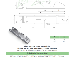 Dorse arka kapak kilidi taban saçı kilit yatağı