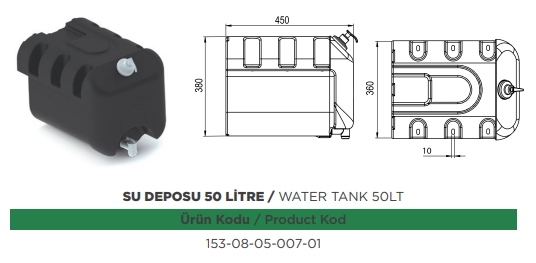 Dorse su deposu 50 lt